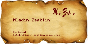 Mladin Zsaklin névjegykártya